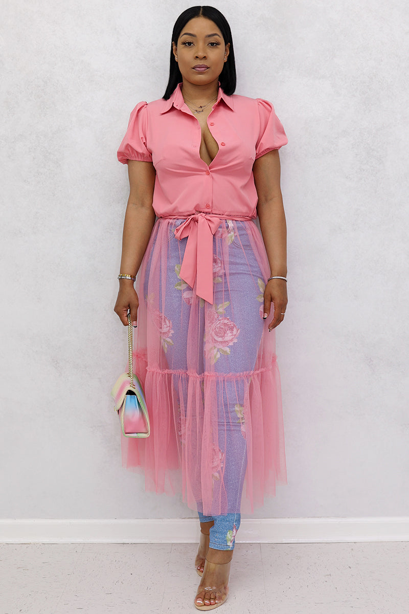 Hoopvol taart Zenuwinzinking Pink Mesh Top | Women's Fashion Top | Cute Flowy Top – Brick Built