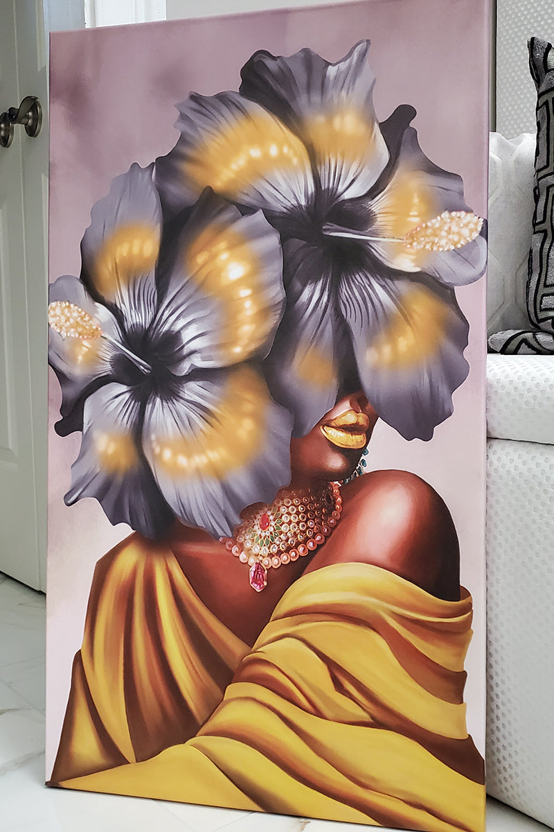 Unbothered Flower Head Canvas Art