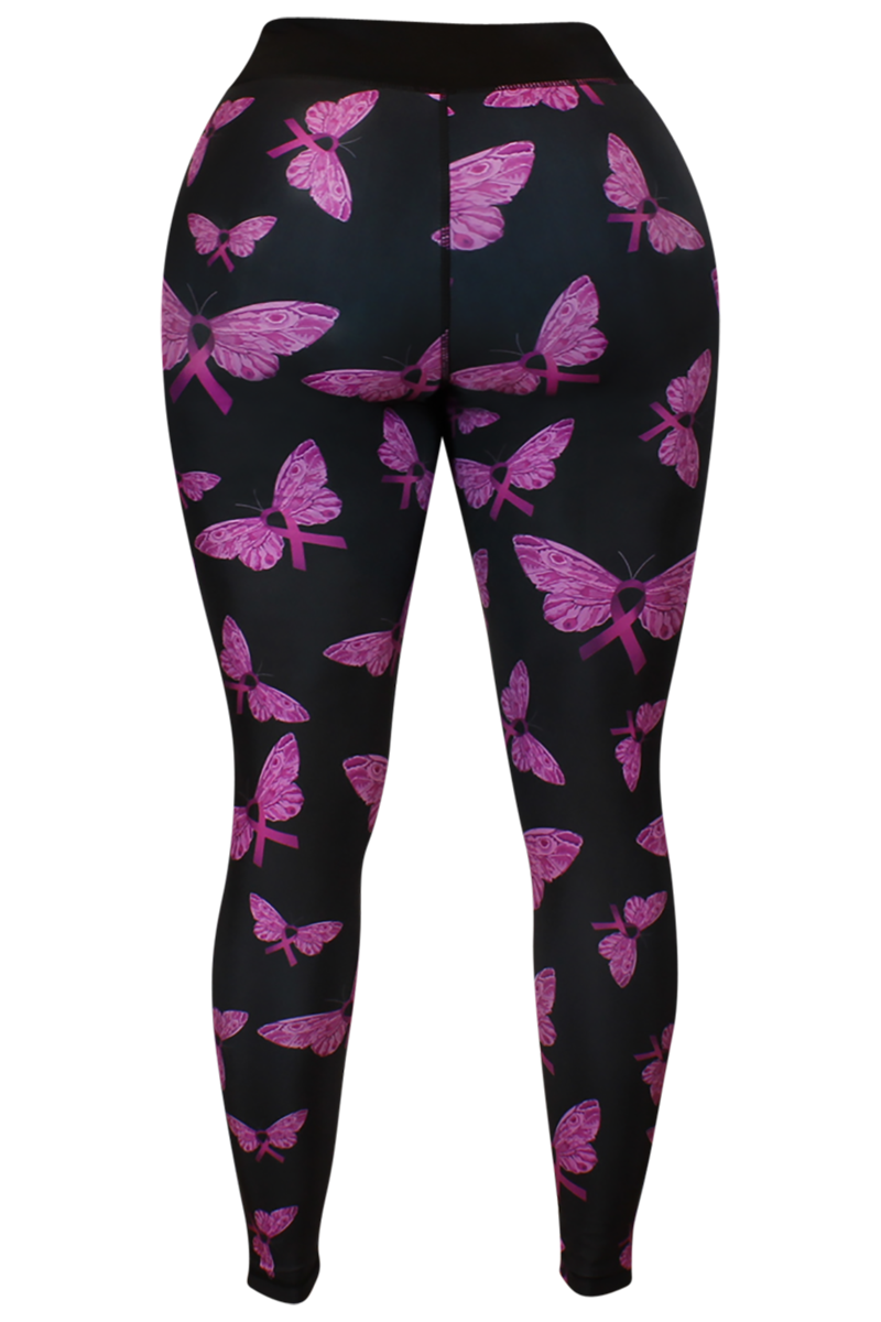 Womens Leggings, Pink Butterfly Leggings