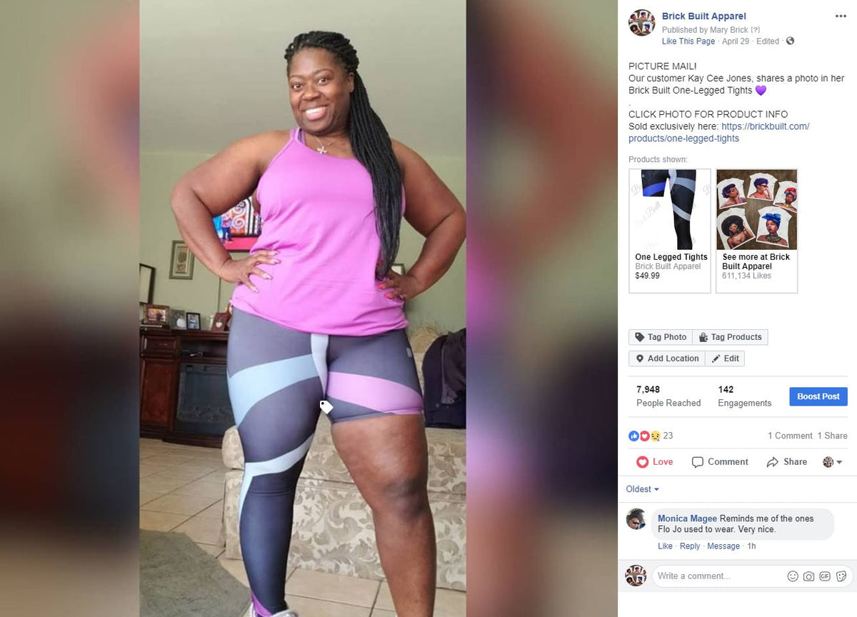 Our custom wearing unique one-legged tights featuring vibrant ombre colors in pink-purple, designed for individuality and comfort during workouts.r