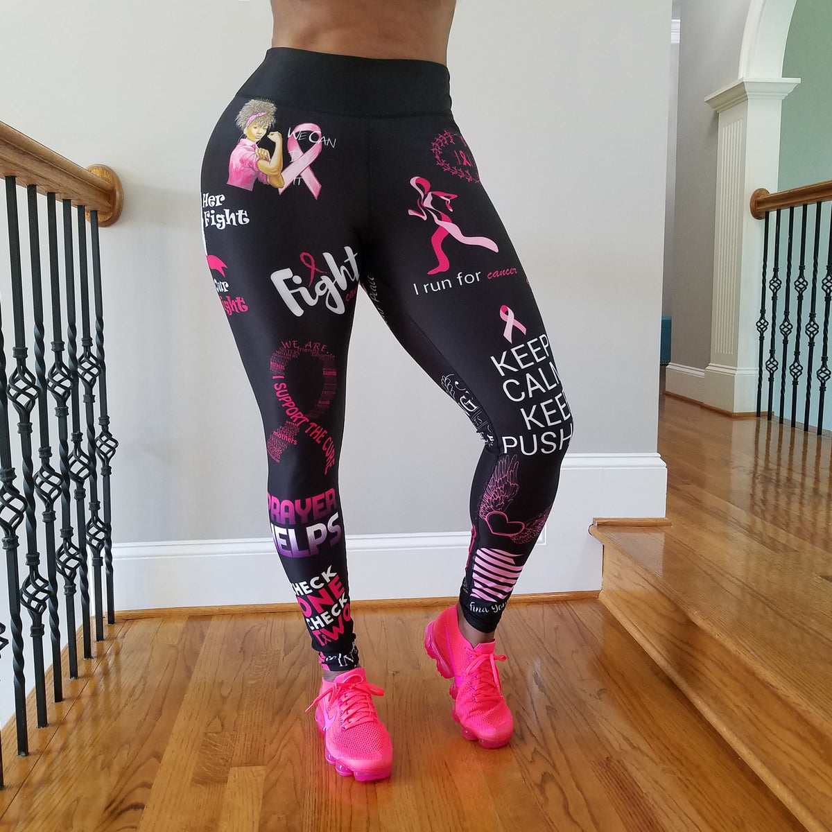 Pink Multi Tights, Breast Cancer Leggings